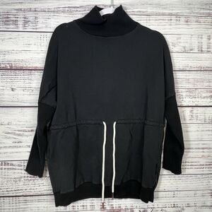 Varley Adelaine Pullover Sweatshirt Women's XS Oversized Cinched Black Mock Neck